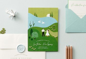 관련 상품 푸르른 언덕 위 너와 청첩장