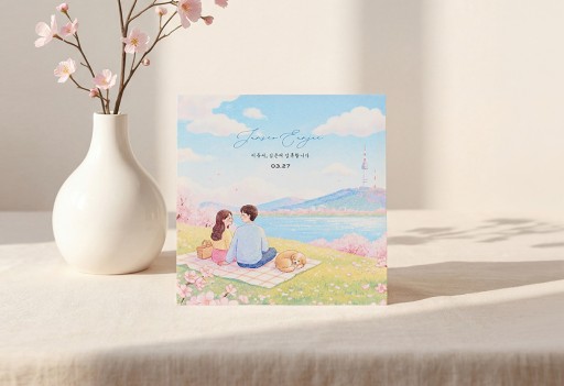 한강피크닉 세련된 신상품 청첩장